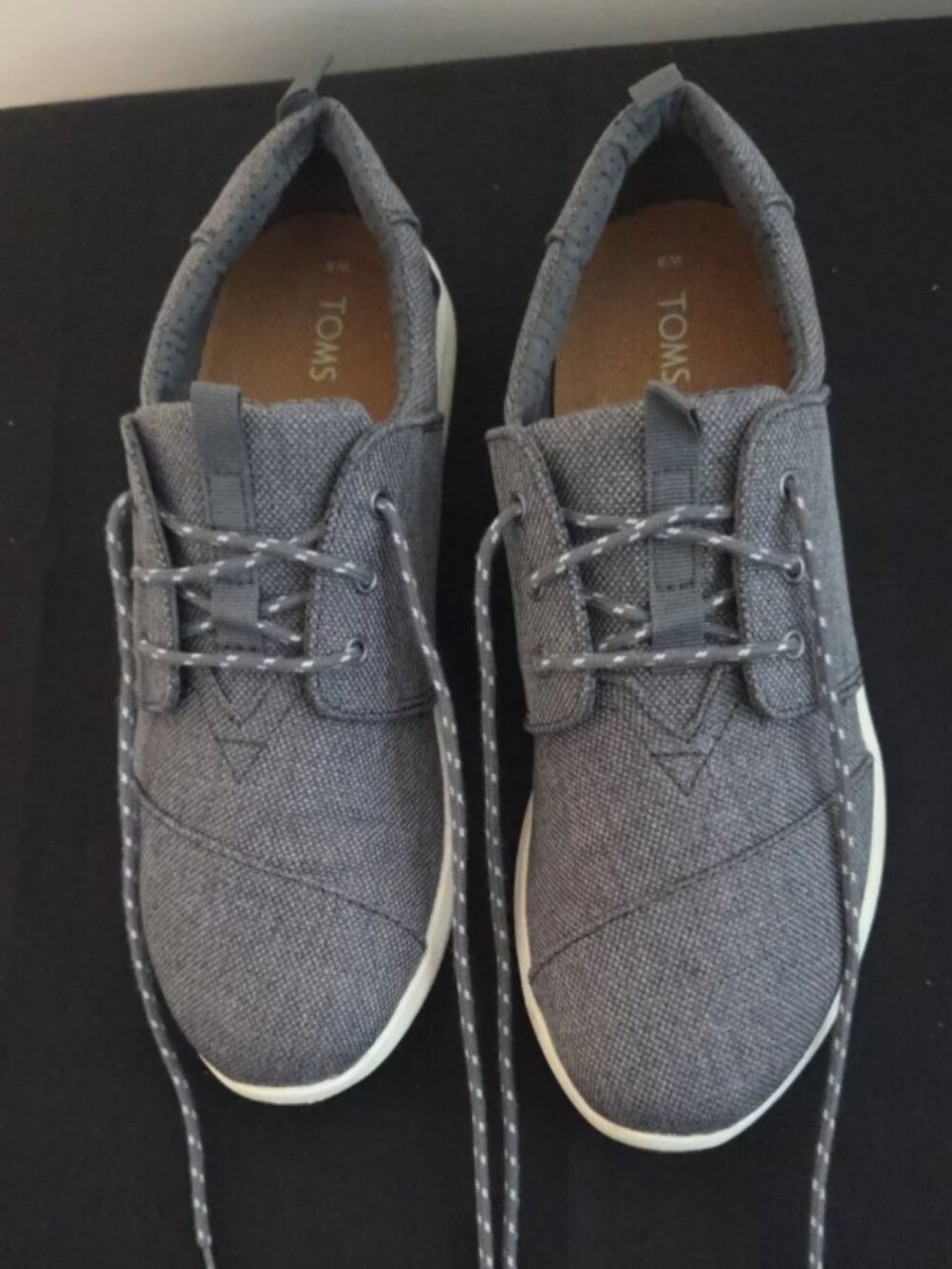 TOMS Del Rey Canvas Lace Up Sneakers Gray Size 9 Stitch Fix